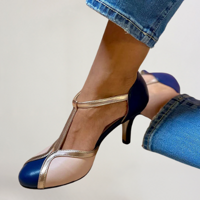 FELICIA | STILETTO HEELS WITH ROUND TOE AND T-STRAP